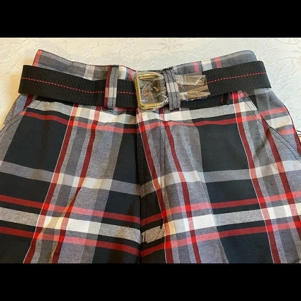Pacific Blue Boys Plaid Fashion Shorts size:12
